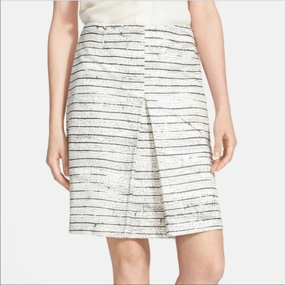Tory Burch Palma Stripe Cracked Print A Line Straight Pencil Skirt - Picture 2 of 8